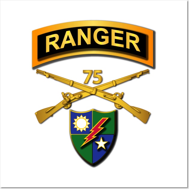 75th Infantry Regiment (Ranger) Branch w Ranger Tab w DUI Wall Art by twix123844